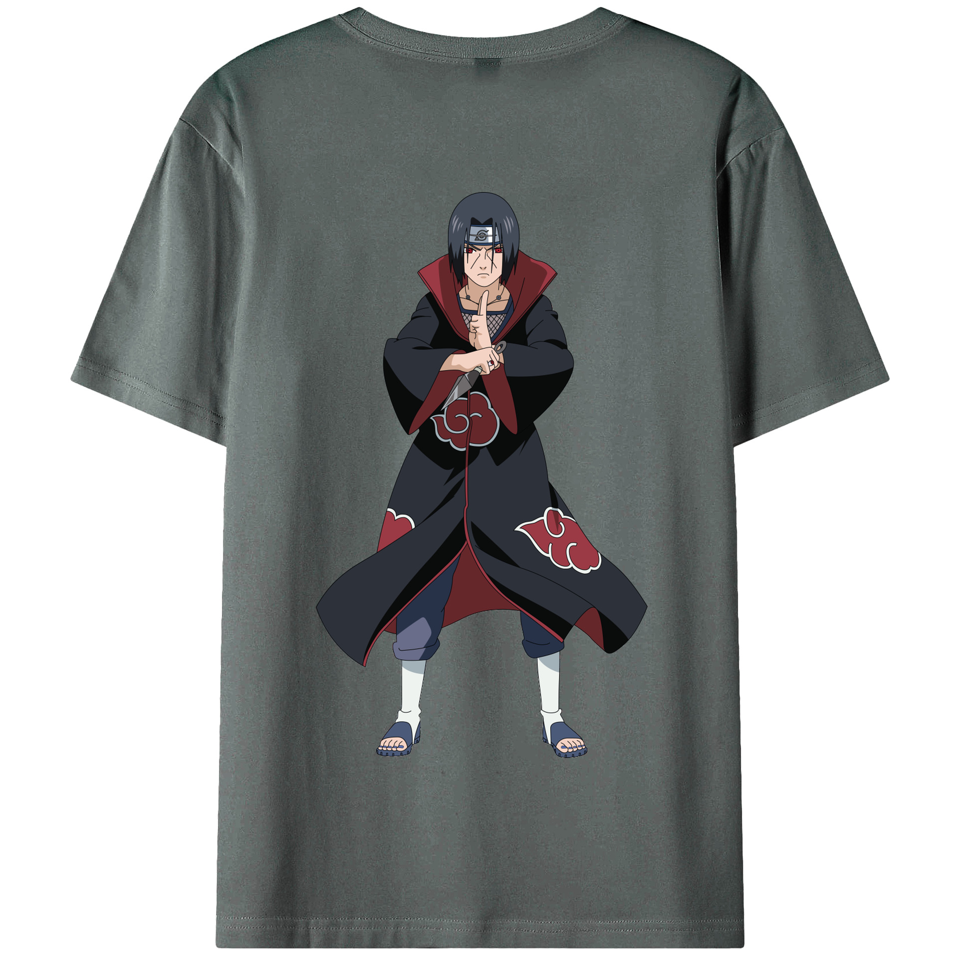 （画像用） NARUTO -ナルト- うちは イタチ Uchiha Itachi 綿100％半袖Tシャツ（背面プリント）